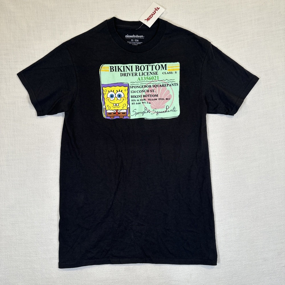 Nickelodeon SpongeBob SquarePants Kids Shirt Black Small Bikini Bottom